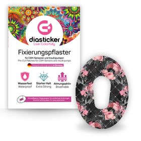 Diasticker® Dexcom G6 Fixiertapes "Black Floral"