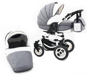 Tabbi ECO LN 2 in 1 Kombikinderwagen Luftreifen, Grey