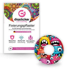 Diasticker® FreeStyle Libre 3 / 3 Plus Fixiertapes "Monster-Mania"