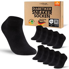 Diabetiker Sneaker Socken mit Komfortbund ohne Gummi & ohne Naht für Damen und Herren