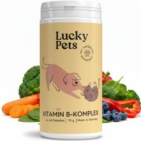 Lucky Pets Vitamin B Komplex für Hunde – 140 Tabletten mit allen 7 B-Vitaminen für starke Nerven