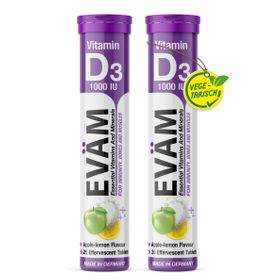 EVÄM Vitamin D3 Brausetabletten - 2er Pack