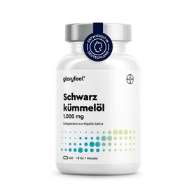 gloryfeel® Schwarzkümmelöl - 420 Kapseln - 1000mg/Tagesdosis Nigella sativa kaltgepresst - Vitamin E