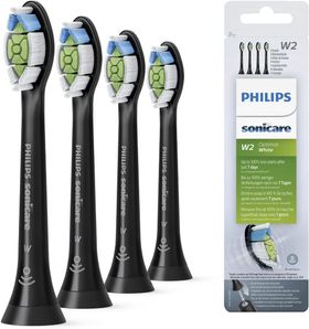 Philips Ersatz-Zahnbürsten HX6064/11 Sonicare Optimal White W2 schwarz 4-er