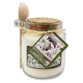 Badesalz Edelweiß im Glas mit Holzlöffel