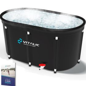 VITALIC Premium Eisbadefass für Erwachsene – Sitz- und Liegebad – Aufblasbares Ice Bath Tauchbecken