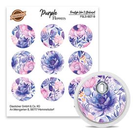 Diasticker® FreeStyle Libre 3 Sticker "Purple Flowers"