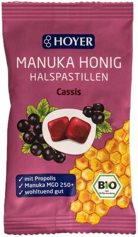 HOYER - Manukahonig Halspastillen Cassis