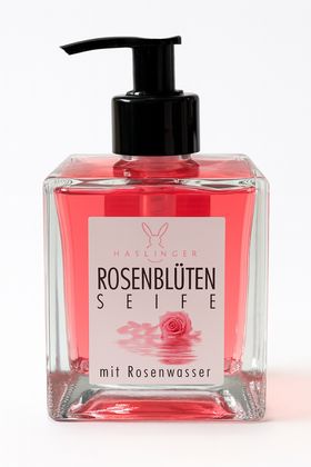 Haslinger Rosen Flüssigseife im Glas Spender