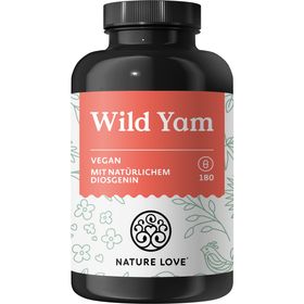 NATURE LOVE® Wild Yam Kapseln - 180 Wechseljahre Kapseln vegan - 880mg Extrakt davon 176mg Diosgenin
