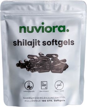 nuviora. Shilajit Softgels – mit 74% Fulvosäure & Mineralstoffen – hochrein & laborgeprüft