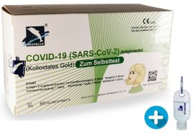 Deepblue COVID-19 Antigen Corona Test Schnelltest Laientest + Gratis BLT Desinfektionsmittel