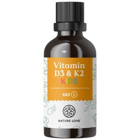 NATURE LOVE® Vitamin D3 + K2 Kinder (20ml) - 800 I.E. Vitamin D3/Tagesdosis - optimal für kids