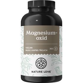 NATURE LOVE® Magnesiumoxid - 365 Kapseln – 660mg (davon 400mg elementares Magnesium) pro Kapsel