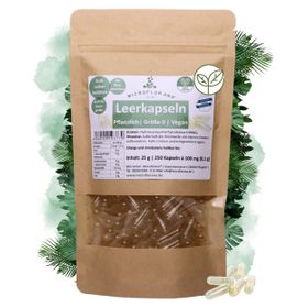 MICROFLORANA® - Leerkapseln Größe 0 - Pflanzlich & vegan - Gelatinefreie Leerkapseln