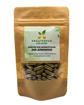 Kräutereck Kräuterkapseln Hund – Atemwege | mit Schlüsselblume, Kamille & mehr