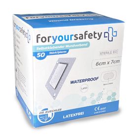 Dr. Kuechler Medical® 50 Stück Duschpflaster, Wundpflaster, wasserfest, steril, sensitiv, 6x7cm