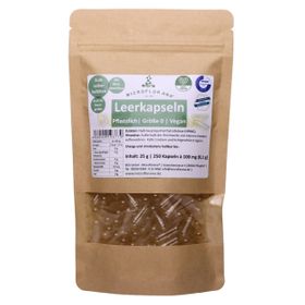 MICROFLORANA® - Pflanzliche Leerkapseln gr. 0 aus HPMC - zum selbst Befüllen