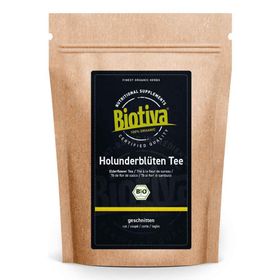 Biotiva Holunderblüten Tee Bio geschnitten