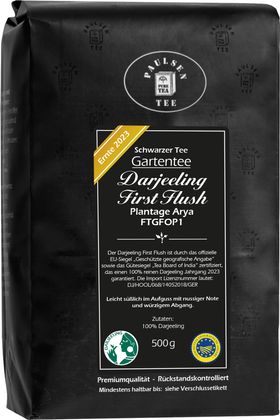Paulsen Darjeeling First Flush FTGFOP1, Ernte 2023 - Plantage Arya-schwarzer Tee