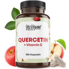 Quercetin hochdosiert (180 Kapslen) mit Vitamin C - Vegan PREMIUM