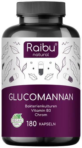 Glucomannan Kapseln Hochdosiert aus der Konjakwurzel - RAIBU