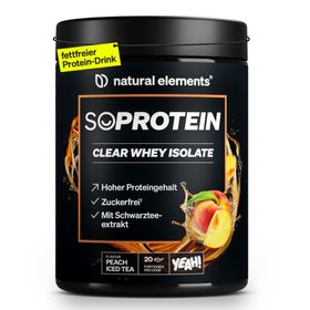 SoProtein Clear Whey Isolate – Peach Iced Tea Geschmack – 600g Proteinpulver – 25g Protein