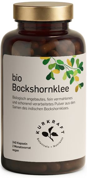 Kurkraft© Bio Bockshornklee aktiviert – 650 mg pro Kapsel – 240 Kapseln – 2 Monate