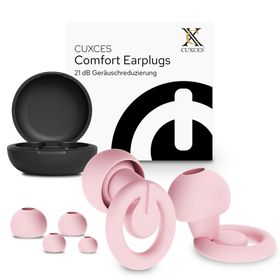 CUXCES Ohrstöpsel – 21 dB Gehörschutz für Schlaf, Reisen & Konzerte – wiederverwendbar, 4 Größen