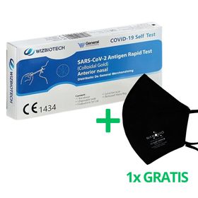 WizBiotech COVID-19 Antigen Corona Schnelltest + Gratis NANOVIO FFP2