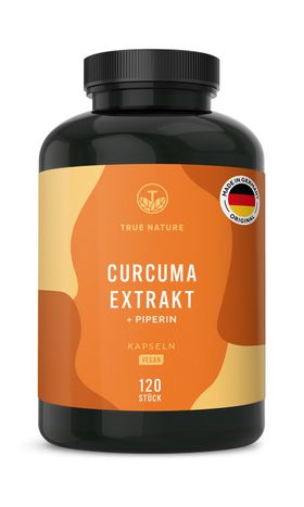 TRUE NATURE® Curcuma Extrakt Kapseln - 332mg Curcuminoide pro Kapsel