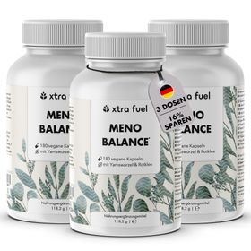 XTRA FUEL Wechseljahre Kapseln - Meno Balance mit Yams, Rotklee, Baldrian und Eisen