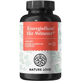 NATURE LOVE® Energiefluss für Männer - 90 Kapseln - Mit Tribulus Terrestris Extrakt, Maca Extrakt