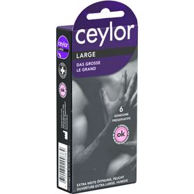 Ceylor *Large* extraweite Kondome mit Gleitcreme, verpackt im hygienischen Dösli