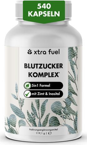 XTRA FUEL Blutzucker Komplex - Nährstoffmix mit Ceylon-Zimt, Inositol & Olivenblatt