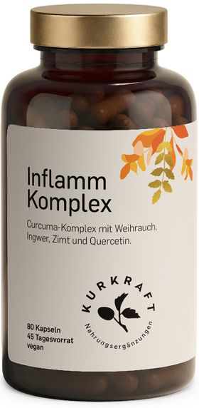Kurkraft© Inflamm Komplex – Kurkuma Weihrauch Ingwer Bromelain Quercetin – 90 Kapseln, 45 Tage