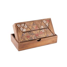 EUROtops Trio-Dominospiel aus Holz – Denk- & Legespiel für Senioren, 56 Steine