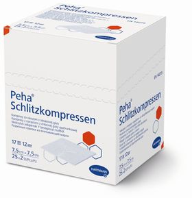 Peha Schlitzkompressen 7,7,5 cm aus saugfähigem Verbandmull 2