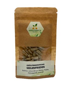 Kräutereck Kräuterkapseln Katze – Seelenfrieden | mit Baldrian, Lavendel & mehr