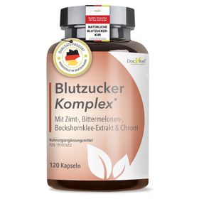 DocVital® Blutzucker Komplex- vegane Kapseln mit u.a. Ceylon Zimt, Chrom, Magnesium