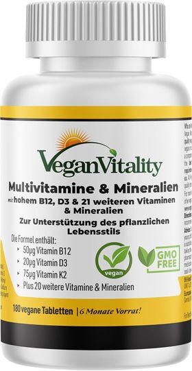 Vegan Vitality Multivitamin Tabletten