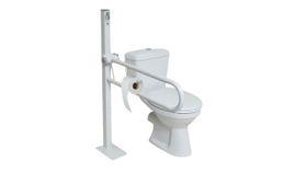 Ausilium Klappbarer Haltegriff mit Toilettenpapierhalter auf verstellbarer und robuster Säule