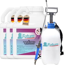 FUTUM 3x5L Motten- / Fliegenspray + 5L Sprüher