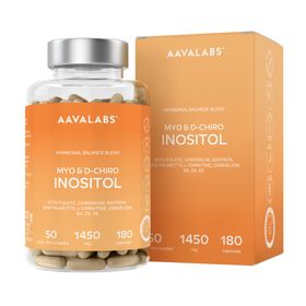 Aavalabs Myo- & D-Chiro Inositol 28:1 | B6, Folat, Chrom, Zink und Selen | Vegan, Hormonelle Balance