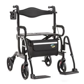 Helavo 2 in 1 Rollator & Rollstuhl in Einem - Faltbarer Rollator mit Fußstützen