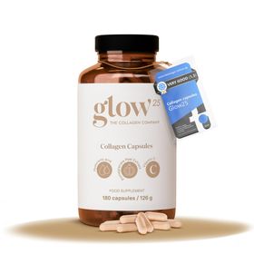 Glow25® Kollagen Kapseln hochdosiert [180 Kapseln] mit Hyaluronsäure und Vitamin C