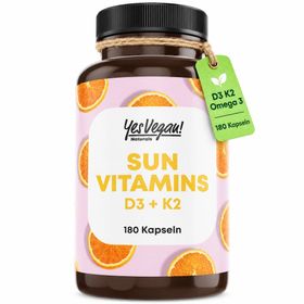 Vitamin D3 K2 Omega 3 - 5000 IE hochdosiert - 180 Depot-Kapseln (2,5 Jahre Vorrat) Vitamin D