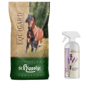 St. Hippolyt Equigard Classic Pellets + Relax Biocare Mückenmilch für Pferde