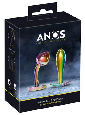 Anos Metal Butt Plug Set Rainbow