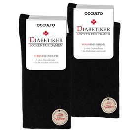 Occulto Damen Diabetiker Socken 10er Pack (Modell: Julia) Blk 35-38